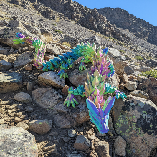 MEGA Crystal Dragon (6 Feet Long) – Giant Articulated Flexi Dragon – Statement Display