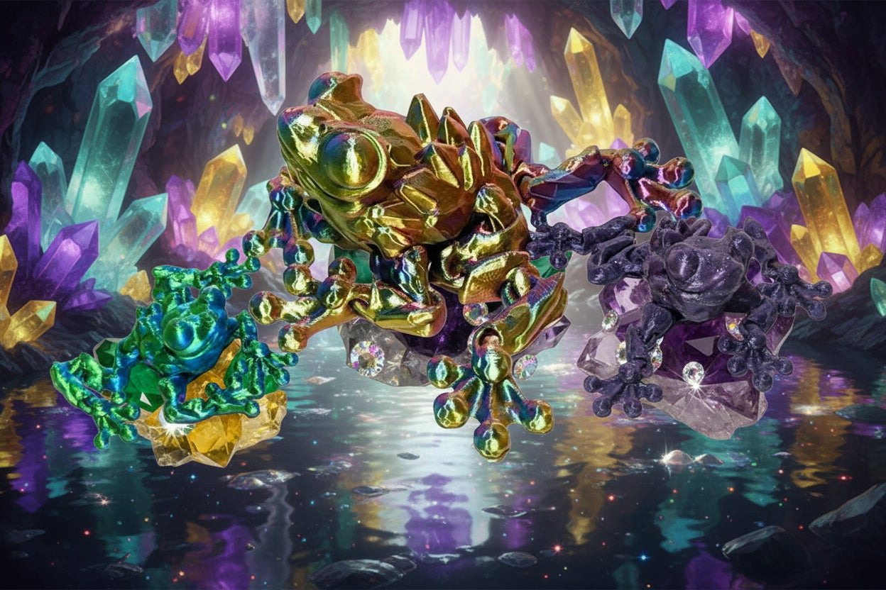 Gemstone Frog – Crystal-Inspired Frog Figurine – Cute Desk Buddy Gift