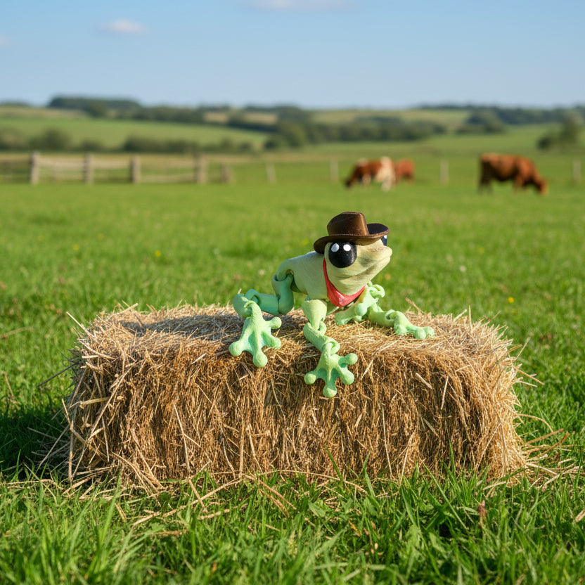Cowboy Frog – Cute Western Frog Figurine – Desk Buddy Gift