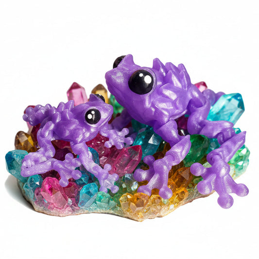 Gemstone Frog – Crystal-Inspired Frog Figurine – Cute Desk Buddy Gift