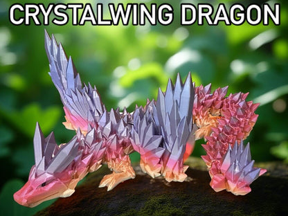 Crystalwing Dragon (Adult) – Articulated Fantasy Dragon – Collector Display & Gift